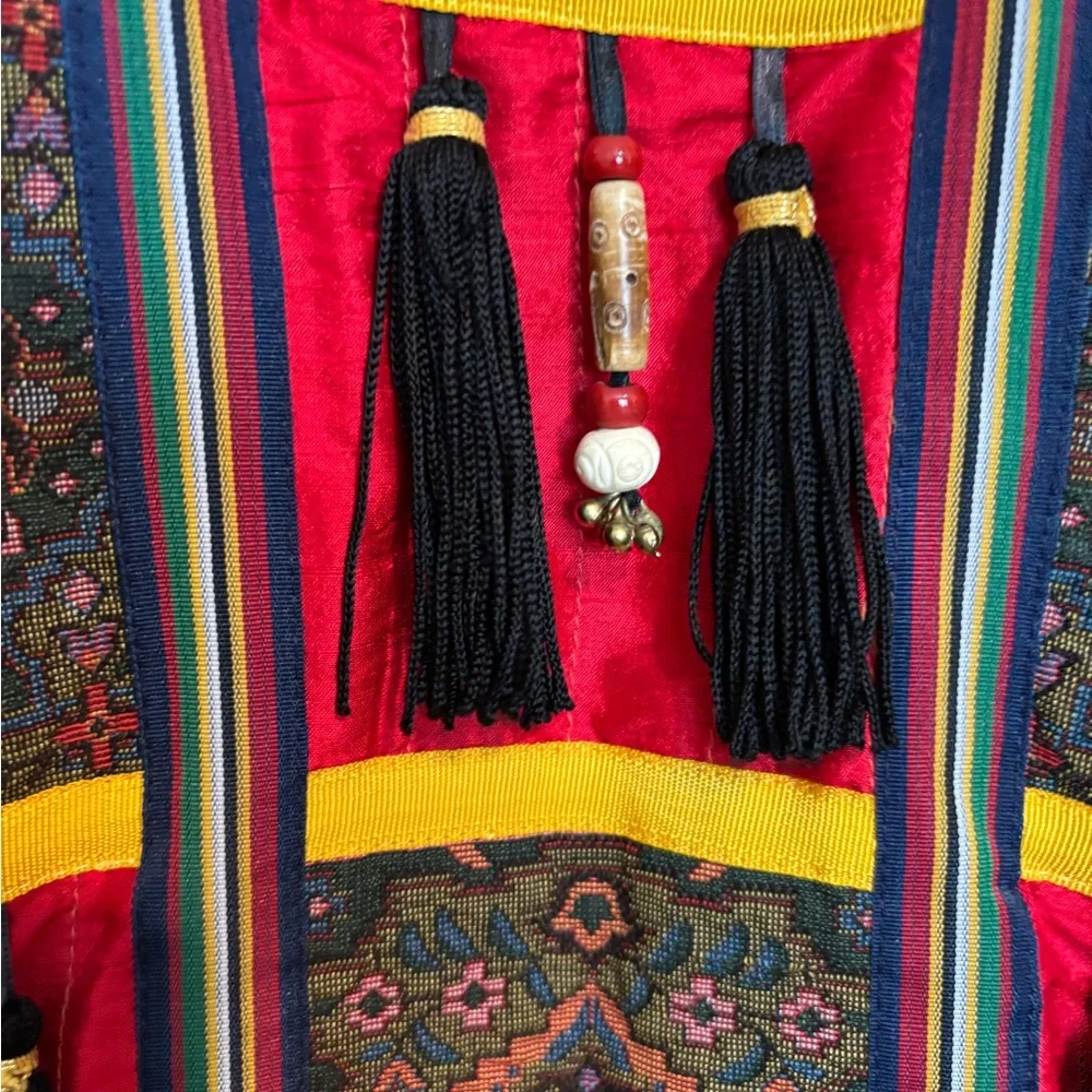 Bold Red and Yellow Ethnic-Inspired Jacket - Picture 5 of 9